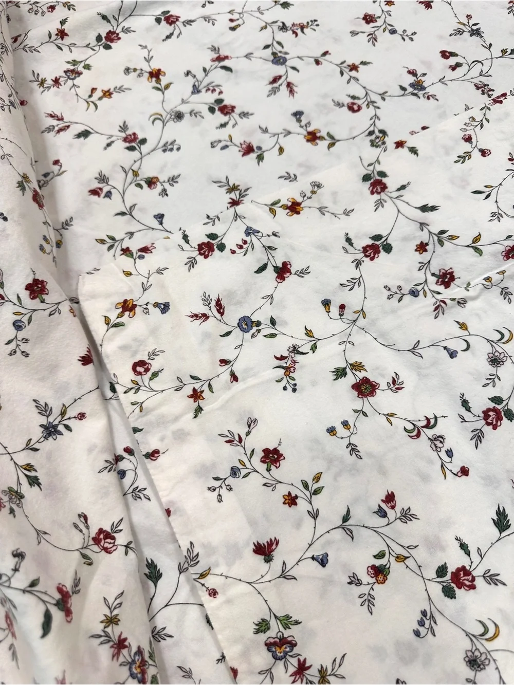 IKEA LJUSOGA Queen Duvet Cover 2 Pillowcases Set Red White Floral Cotton